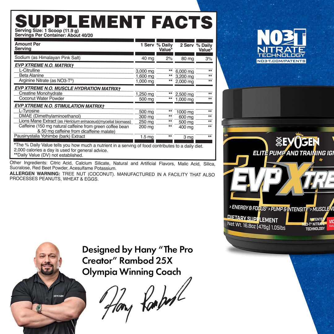 Evogen EVP Xtreme N.O. Pre-Entreno de Alta Estimulación 30 Servicios