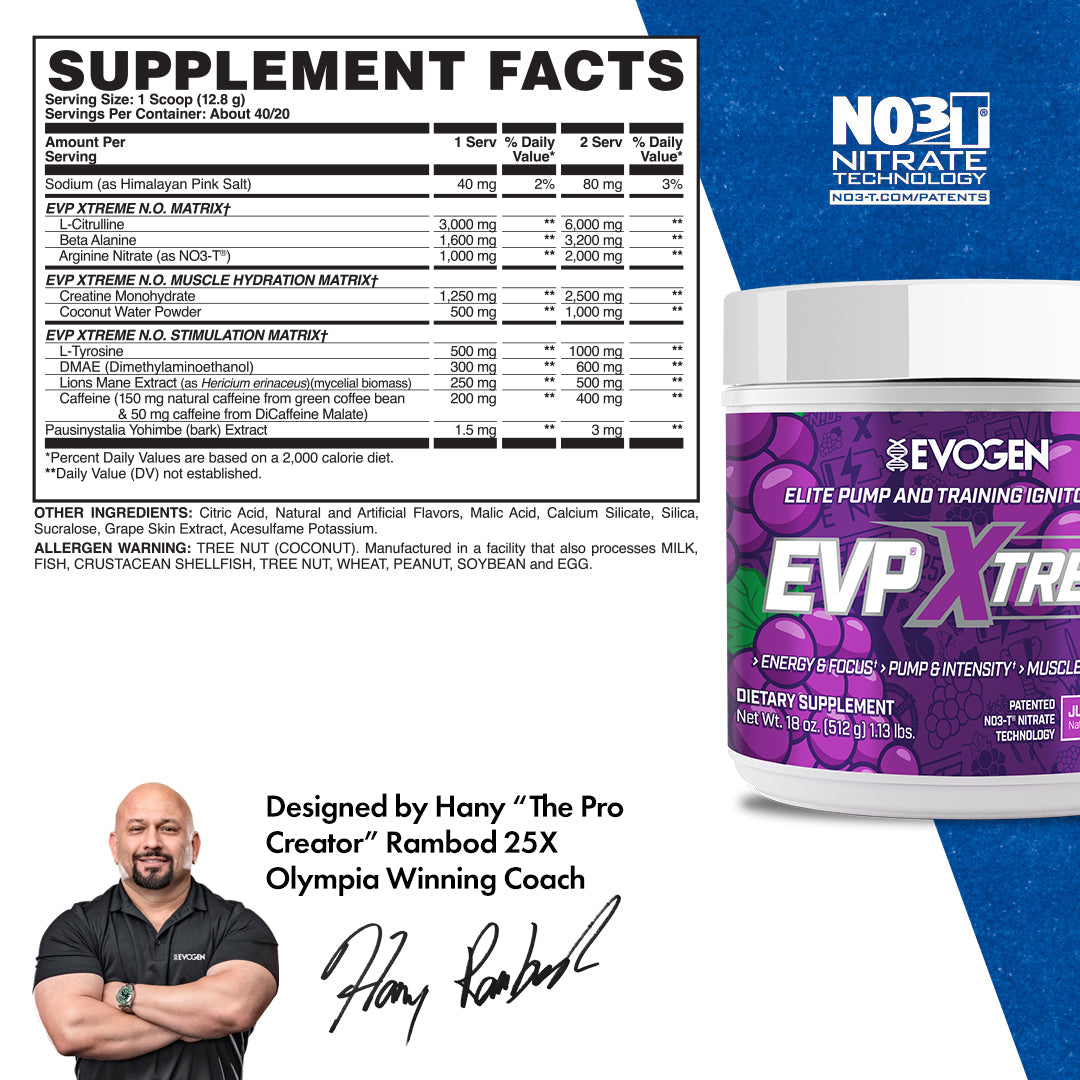 Evogen EVP Xtreme N.O. Pre-Entreno de Alta Estimulación 30 Servicios