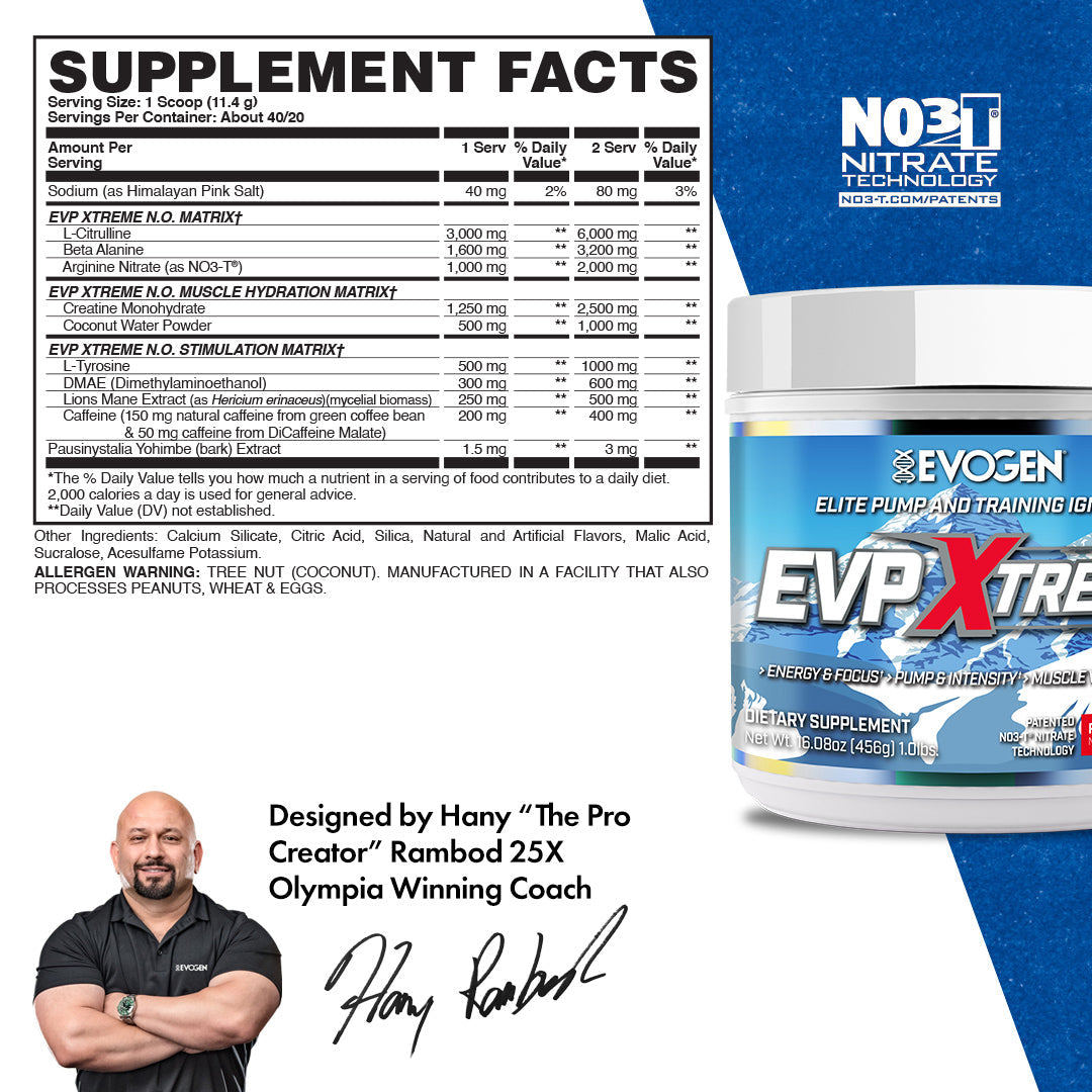 Evogen EVP Xtreme N.O. Pre-Entreno de Alta Estimulación 30 Servicios