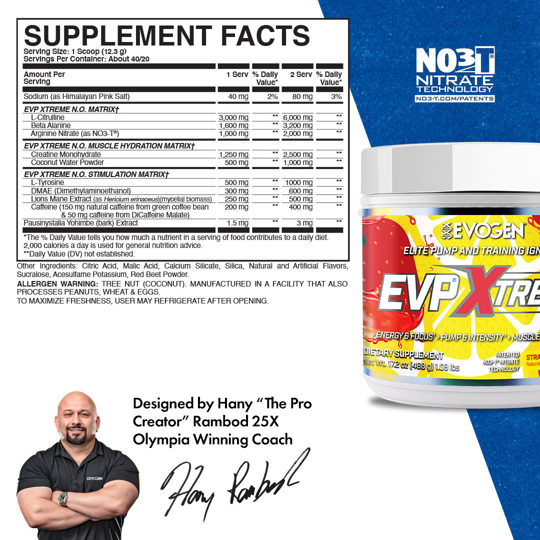Evogen EVP Xtreme N.O. Pre-Entreno de Alta Estimulación 30 Servicios