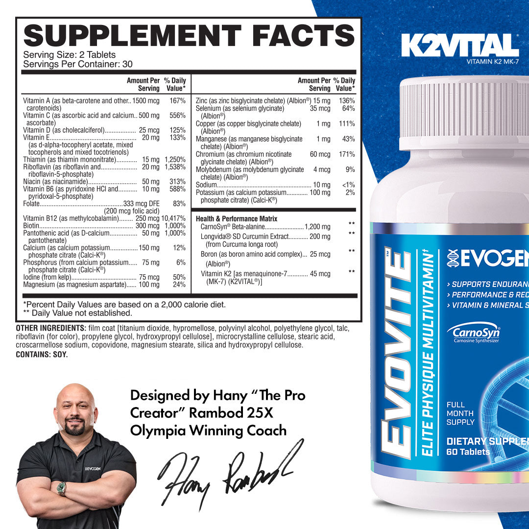 Evogen Nutrition Evovite Multivitamínico Rendimiento Deportivo 60 Tabletas