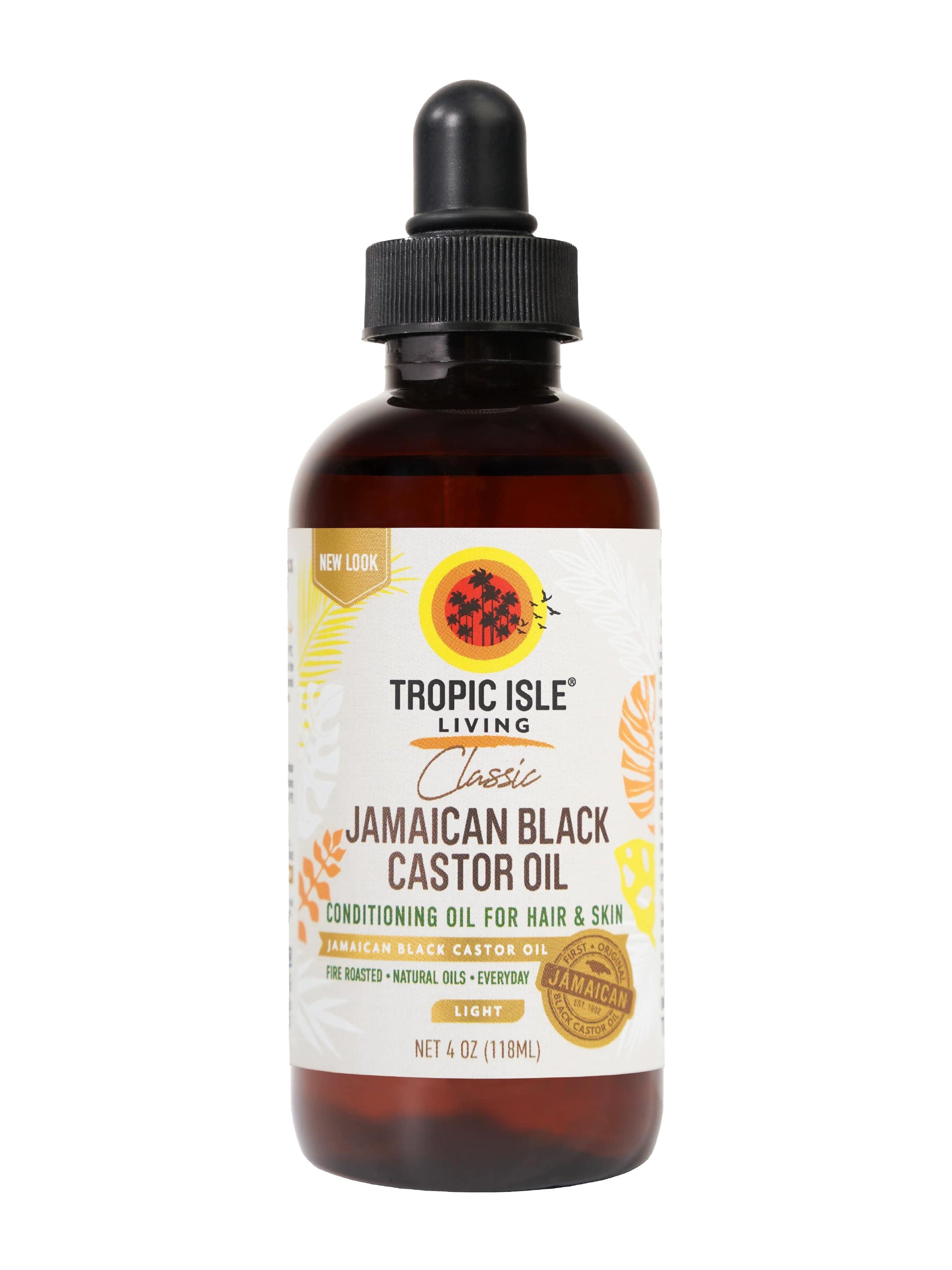 Tropic Isle Living Aceite Ricino Negro Jamaicano Mezcla Ligera Hidratación 4 oz