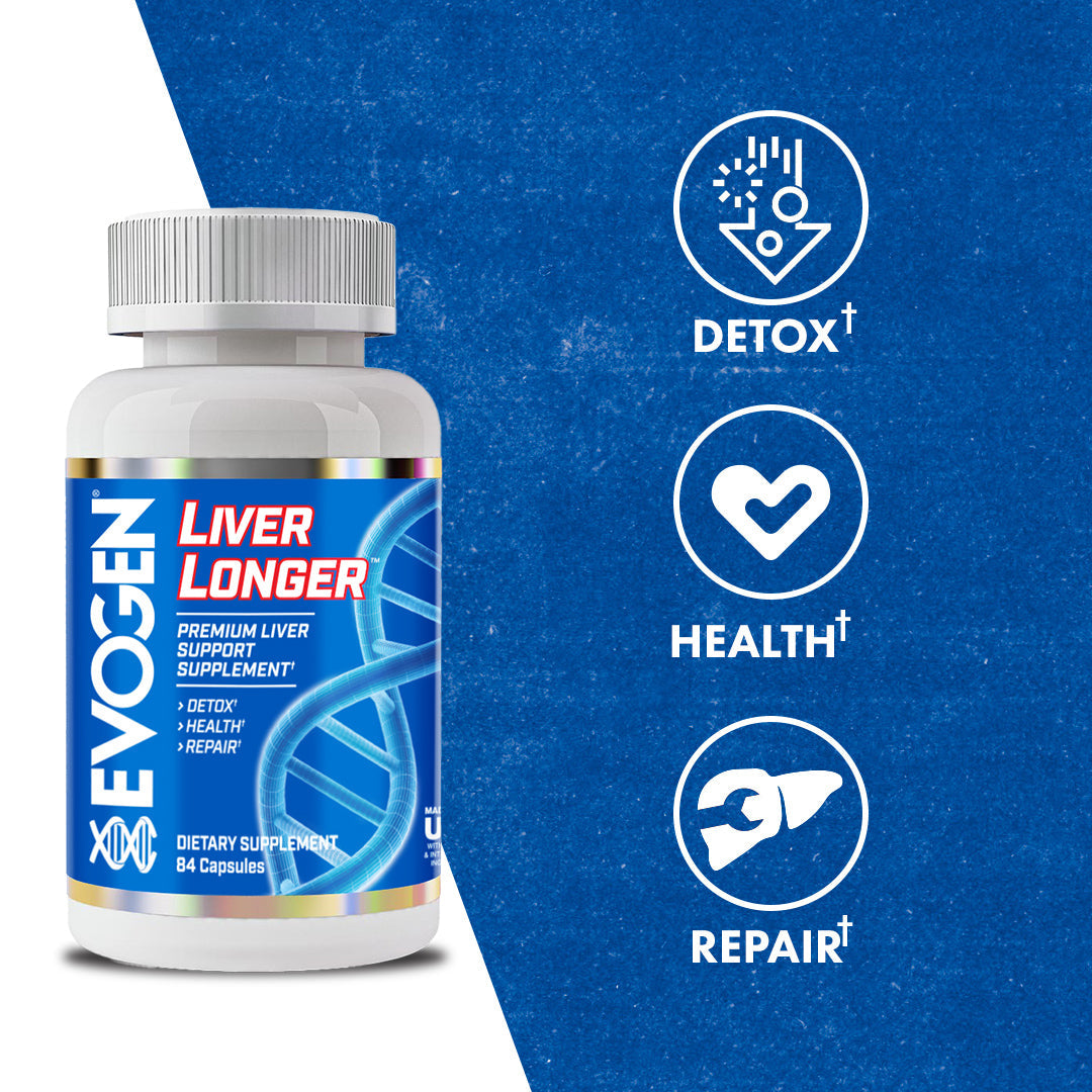 Evogen Nutrition Liver Longer Suplemento de Desintoxicación Hepática 21 Servicios