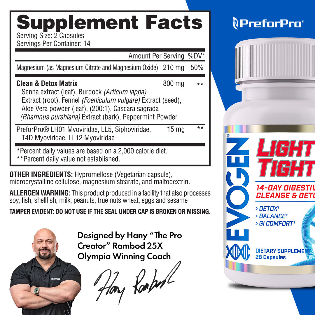 Evogen Nutrition Light & Tight Eliminación de Agua 28 Cápsulas
