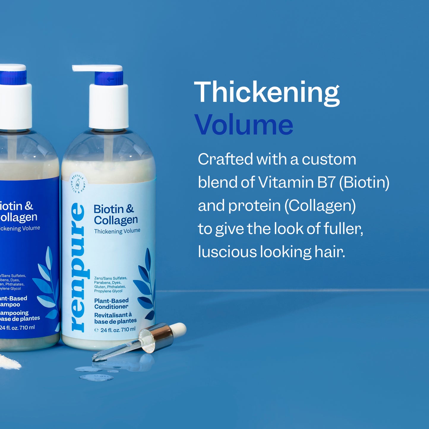 Renpure Acondicionador Biotina Colágeno Para Volumen y Grosor 710ml