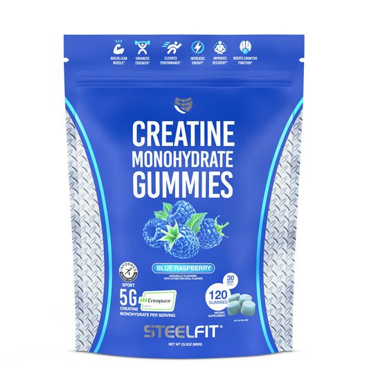 SteelFit Creatine Monohydrate Gummies Potencia Muscular 120 Gomitas