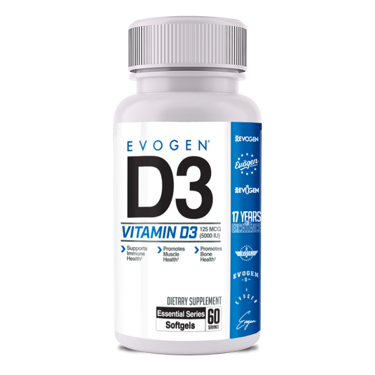 Evogen Nutrition Vitamina D3 Apoyo a Salud Ósea y Muscular 60 Cápsulas